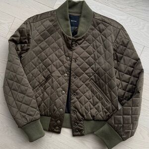 Smythe Olive Quilted Bomber Jacket